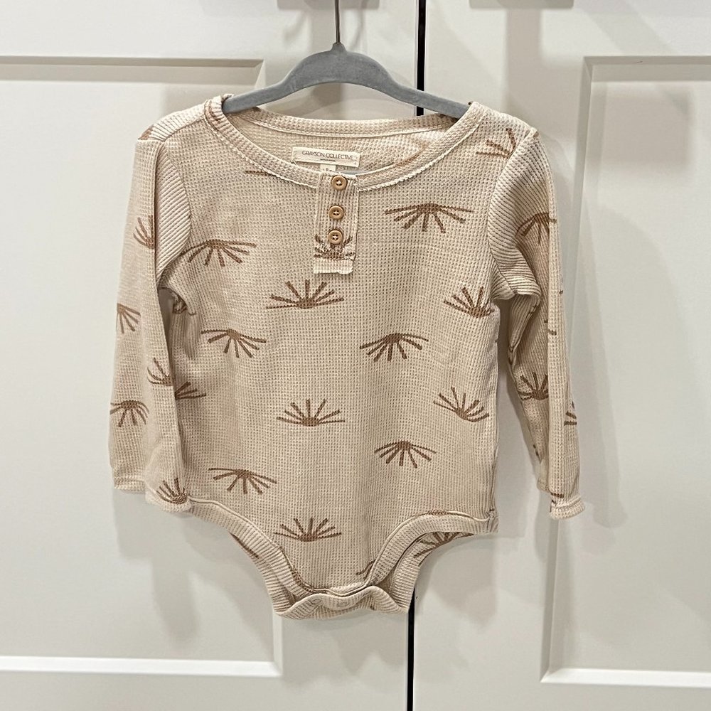 Grayson Collective Longsleeve Baby Onesie with buttons, 18 months